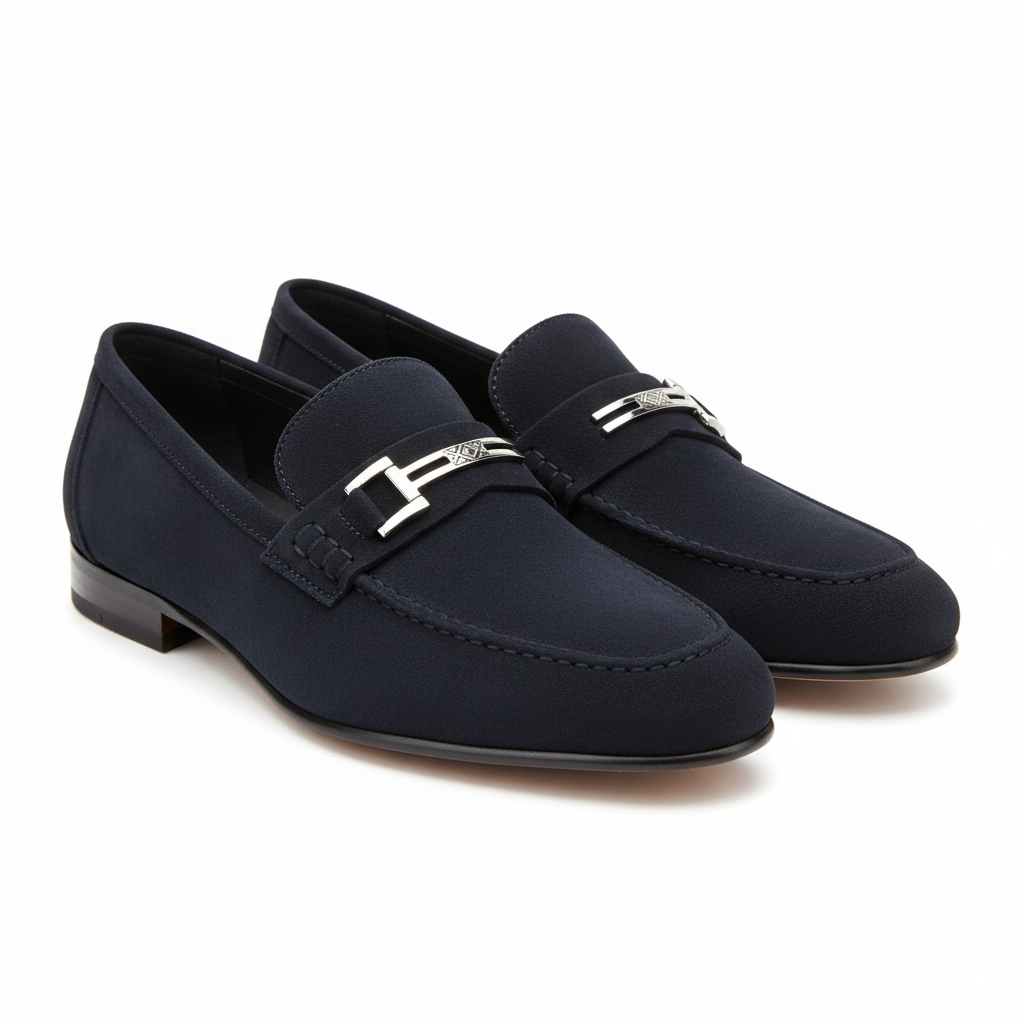 Modern Suede Loafer in Midnight Navy