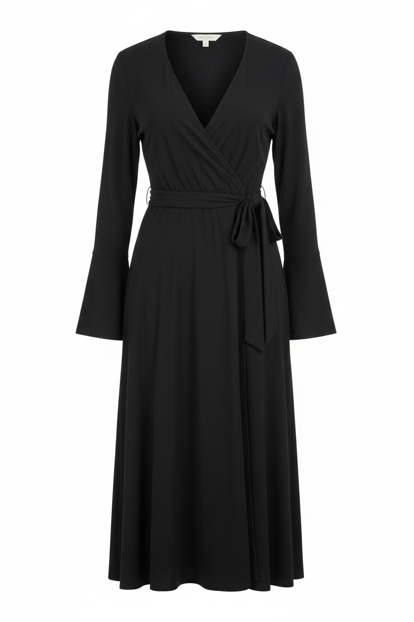 Classic Black Wrap Dress
