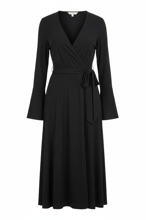 Classic Black Wrap Dress